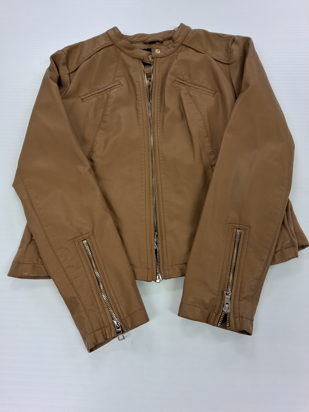 Women's GUESS Tan Zip-Front Jacket